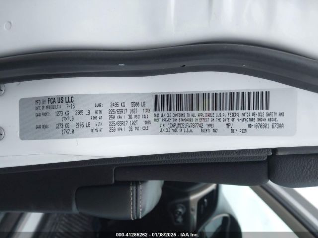 1C4PJMCS1FW787742 Jeep Cherokee Latitude