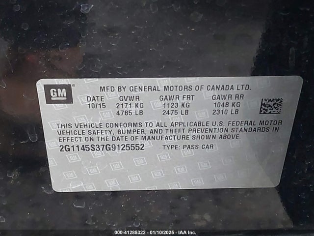 Chevrolet IMPALA 2LZ 2016 2G1145S37G9125552 Image 9