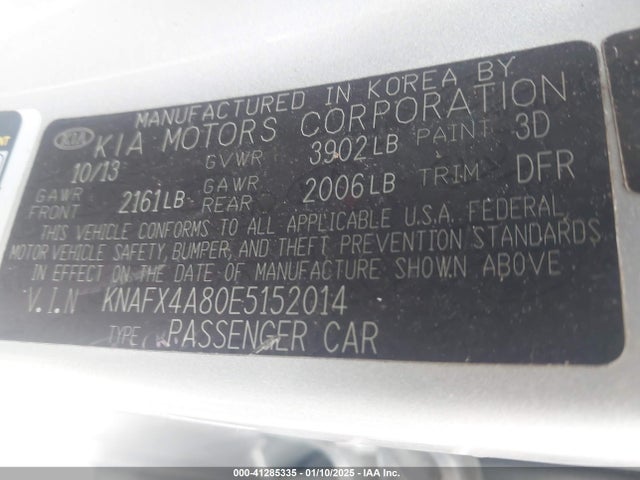KIA FORTE EX 2014 KNAFX4A80E5152014 Image 9