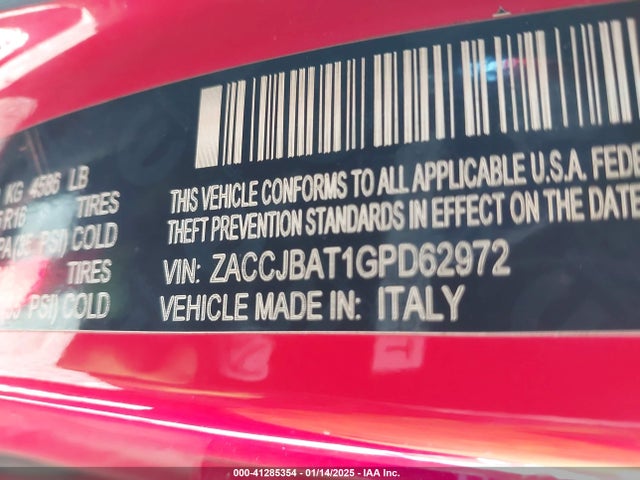 ZACCJBAT1GPD62972 Jeep Renegade Sport