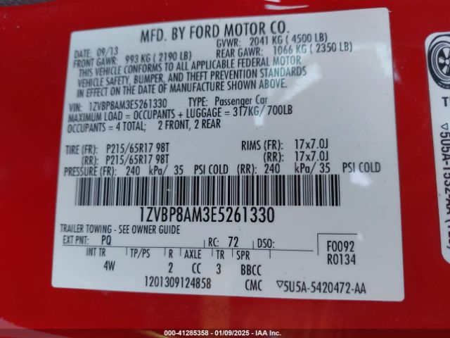 1ZVBP8AM3E5261330 Ford Mustang V6 Premium