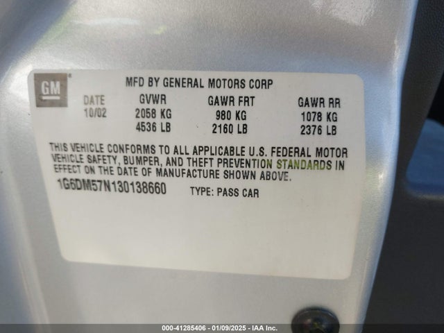 2003 CADILLAC CTS 1G6DM57N130138660 Photo 8