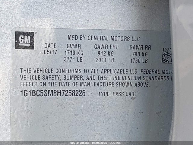 Chevrolet Cruze Ls Auto 2017 1G1BC5SM8H7258226 Image 9