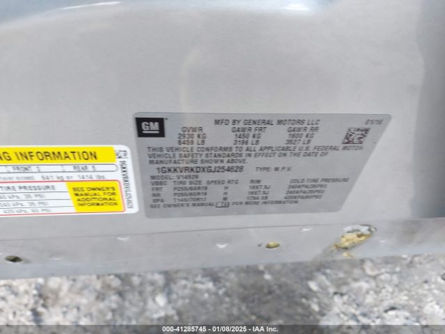 1GKKVRKDXGJ254628 GMC Acadia Slt-1