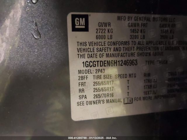 1GCGTDEN6H1246963 Chevrolet Colorado Z71