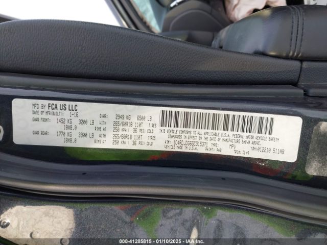1C4RDJDG6GC315371 Dodge DURANGO LIMITED