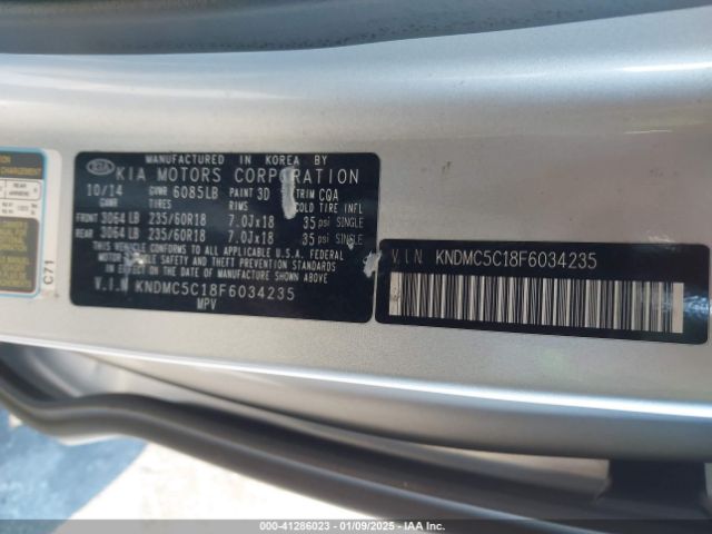 KNDMC5C18F6034235 KIA SEDONA EX