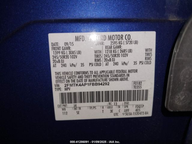 2FMTK4AP1FBB94292 Ford EDGE SPORT