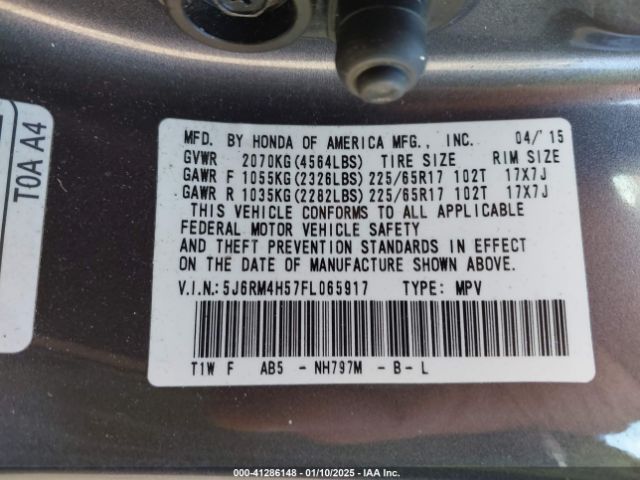 5J6RM4H57FL065917 Honda CR-V EX