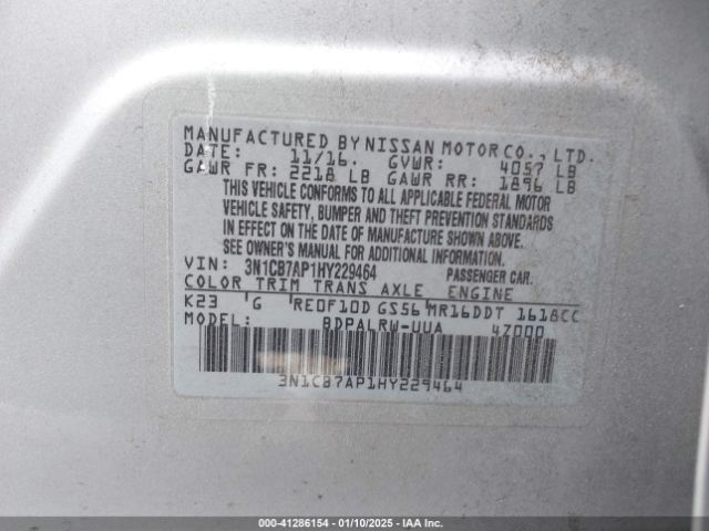 3N1CB7AP1HY229464 Nissan Sentra Sr Turbo