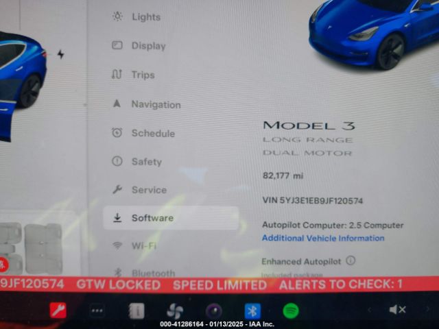 5YJ3E1EB9JF120574 Tesla Model 3 Long Range/performance