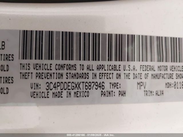 3C4PDDEGXKT687946 Dodge Journey Gt Awd