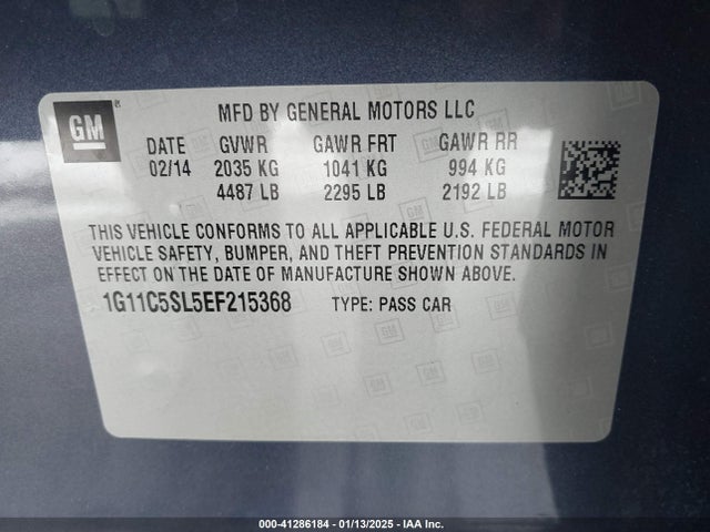 Chevrolet MALIBU 1LT 2014 1G11C5SL5EF215368 Image 9