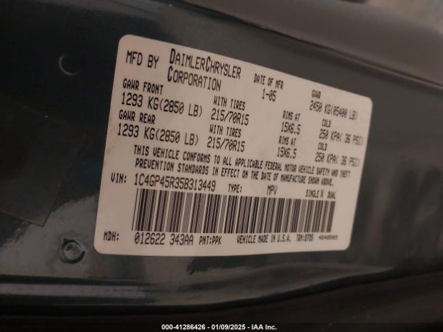 2005 CHRYSLER TOWN & COUNTRY 1C4GP45R35B313449 Photo 8