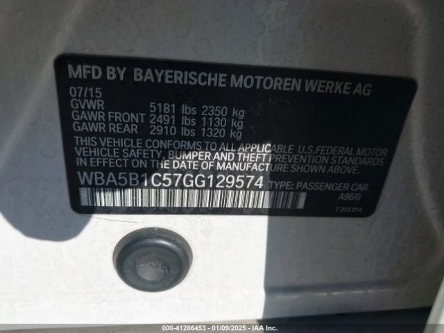 2016 BMW 535I WBA5B1C57GG129574 Photo 8
