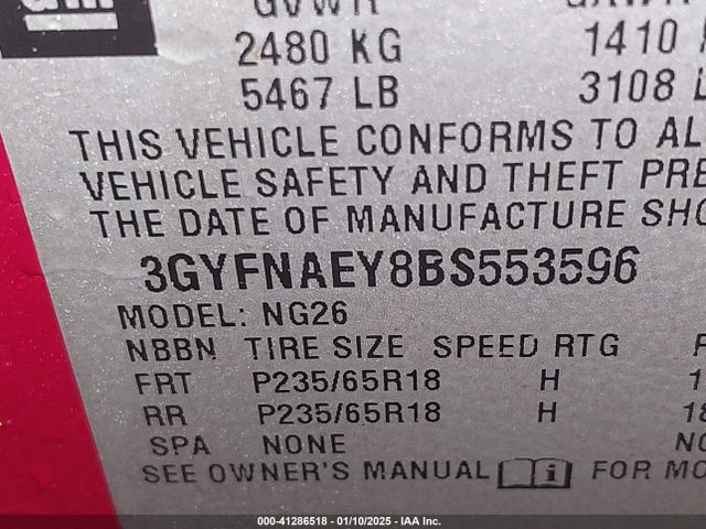 2011 CADILLAC SRX 3GYFNAEY8BS553596 Photo 8