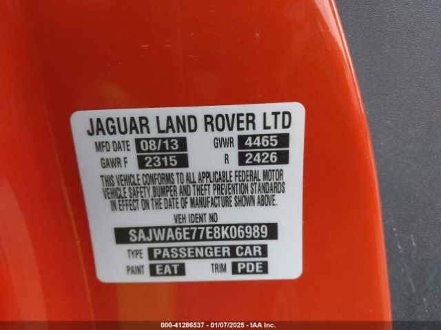 SAJWA6E77E8K06989 Jaguar F-Type