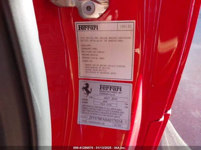 2010 FERRARI 458 ITALIA ZFF67NFAXA0175314 Photo 8