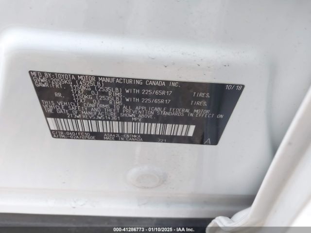 2T3WFREV5JW514361 Toyota Rav4 Adventure/xle