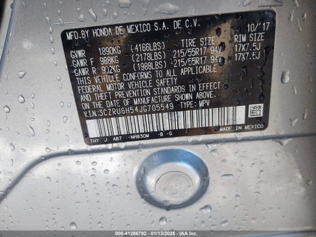 Honda HR-V EX 2018 3CZRU6H54JG705549 Image 9