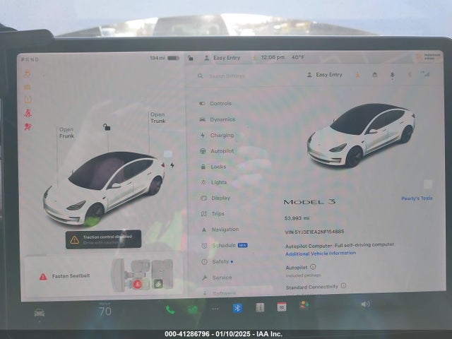 2022 TESLA MODEL 3 5YJ3E1EA2NF154885 Photo 6