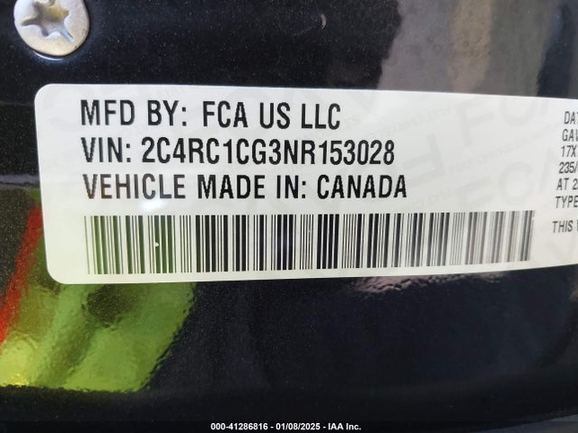 2C4RC1CG3NR153028 Chrysler Voyager Lx