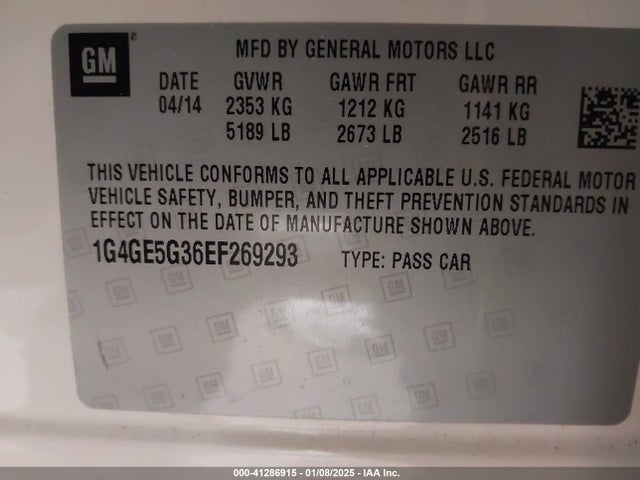 1G4GE5G36EF269293 Buick Lacrosse Premium I Group