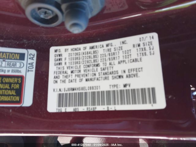 5J6RM4H58EL099301 Honda CR-V EX