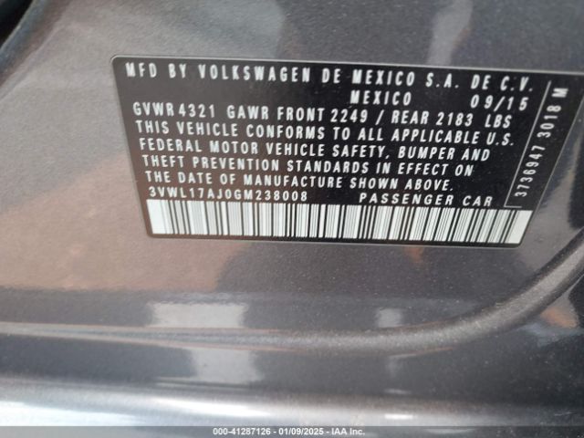 3VWL17AJ0GM238008 Volkswagen Jetta 1.8t Sel