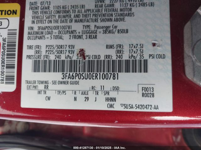 3FA6P0SU0ER100781 Ford Fusion Energi Titanium