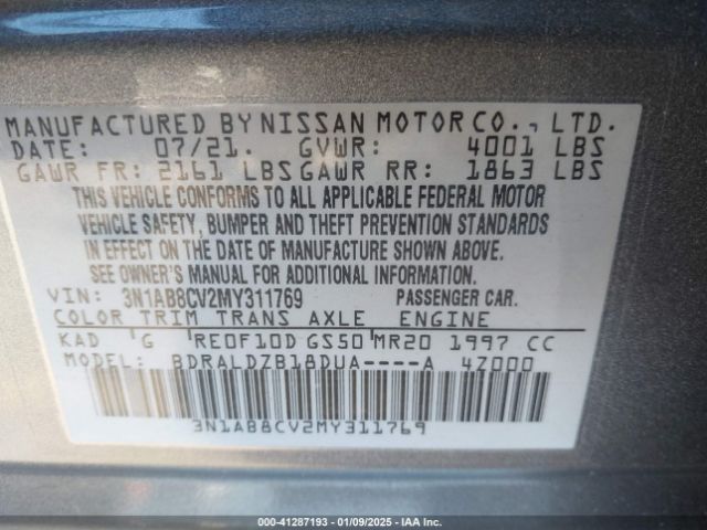 2021 NISSAN SENTRA 3N1AB8CV2MY311769 Photo 8