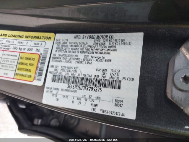 3FA6P0SU3FR205395 Ford Fusion Energi Titanium