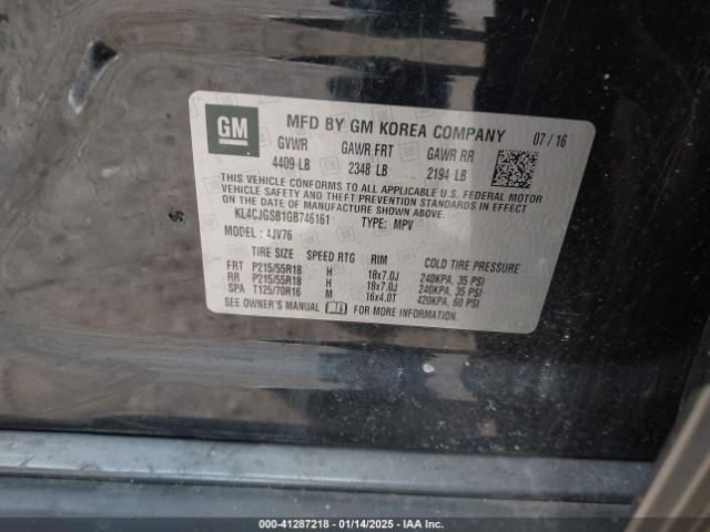 KL4CJGSB1GB746161 Buick Encore Leather