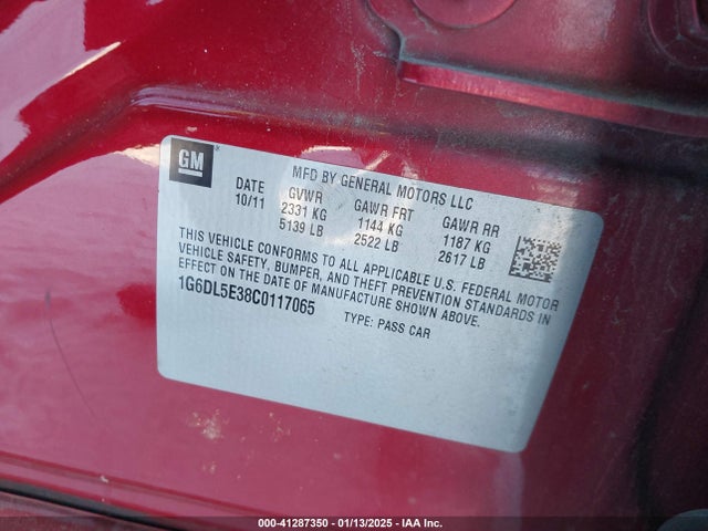 2012 CADILLAC CTS 1G6DL5E38C0117065 Photo 8