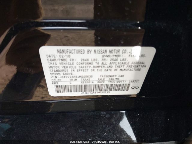 JN1EV7AR5JM445635 Infiniti Q50 3.0t Luxe