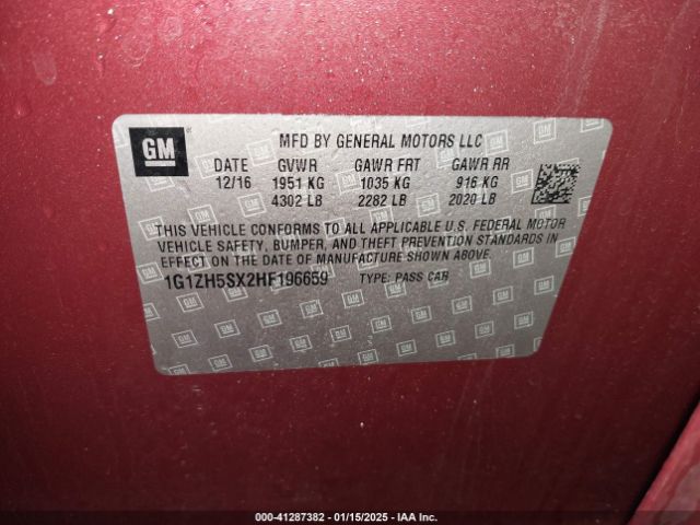 1G1ZH5SX2HF196659 Chevrolet Malibu Premier