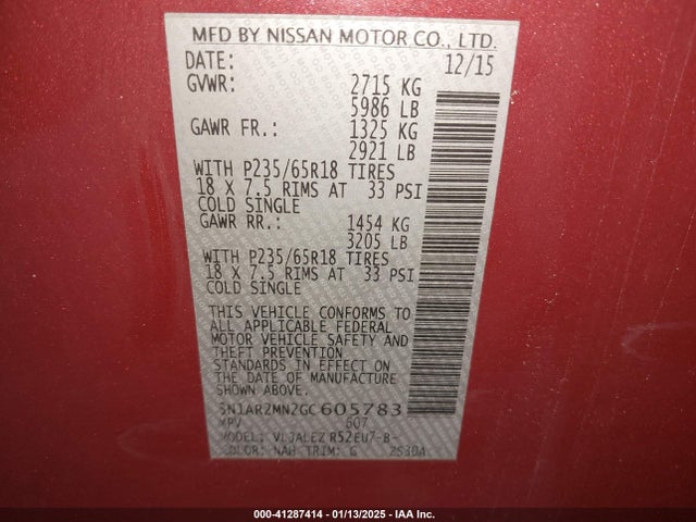 Nissan Pathfinder Sv 2016 5N1AR2MN2GC605783 Image 9