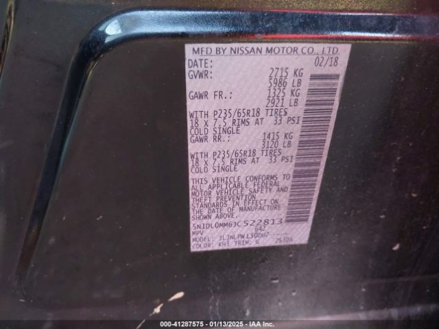 5N1DL0MM6JC522813 Infiniti QX60