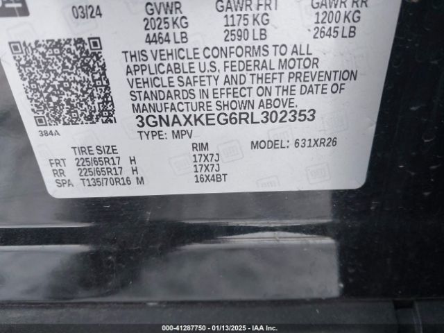 3GNAXKEG6RL302353 Chevrolet Equinox Fwd Lt