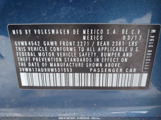 3VWH17AU9HM531553 Volkswagen Golf Alltrack Tsi S/tsi Se/tsi Sel