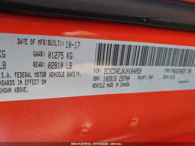 2018 DODGE CHARGER 2C3CDXEJXJH164059 Photo 8