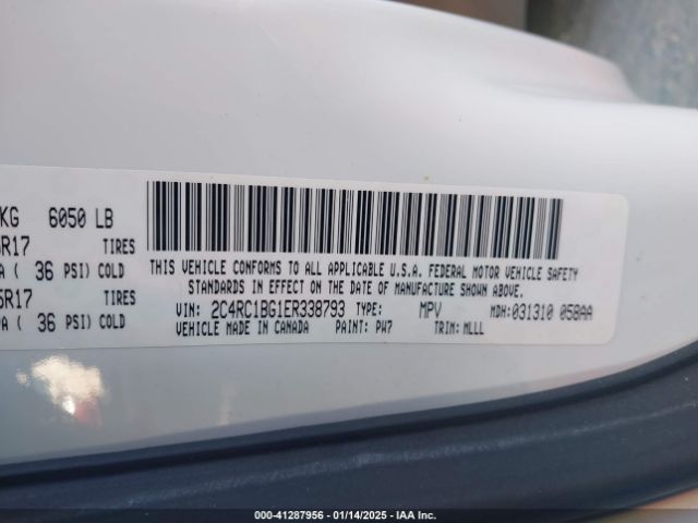 2C4RC1BG1ER338793 Chrysler Town & Country Touring