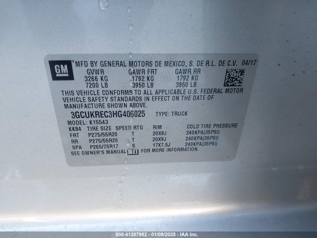 Chevrolet Silverado 1500 1lt 2017 3GCUKREC3HG406025 Image 9