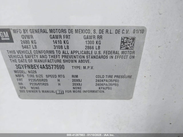 2010 CADILLAC SRX 3GYFNBEY4AS577690 Photo 8