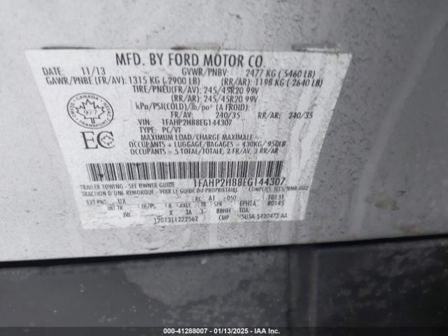 1FAHP2H88EG144307 Ford TAURUS SEL