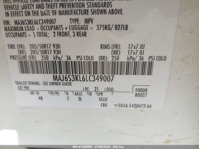 Ford Ecosport Titanium 2020 MAJ6S3KL6LC349007 Image 9
