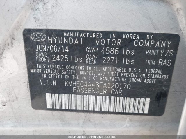KMHEC4A43FA120170 Hyundai Sonata Hybrid Limited