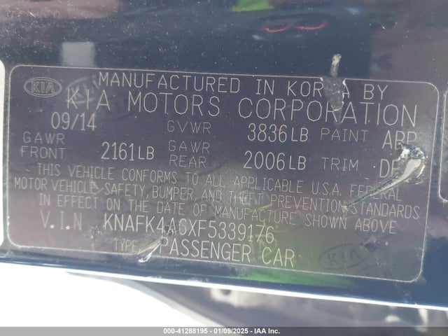 KNAFK4A6XF5339176 KIA FORTE LX