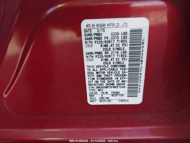 Nissan Rogue Select S 2015 JN8AS5MT0FW657049 Image 9