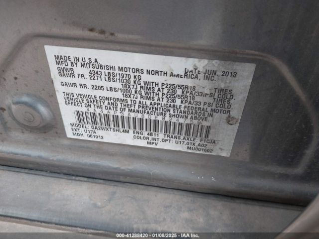 2013 MITSUBISHI OUTLANDER SPORT 4A4AP3AU8DE024759 Photo 8